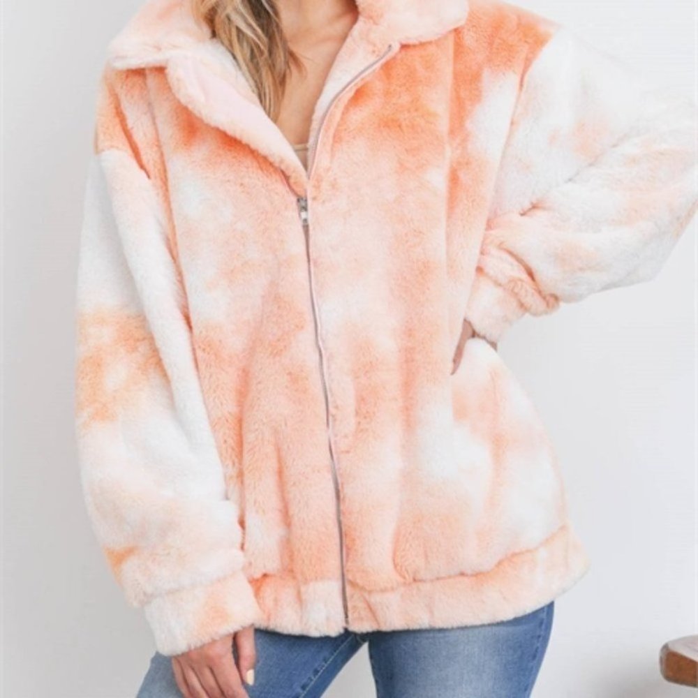 PEACH TIE DYE JACKET - Picture 2 of 6